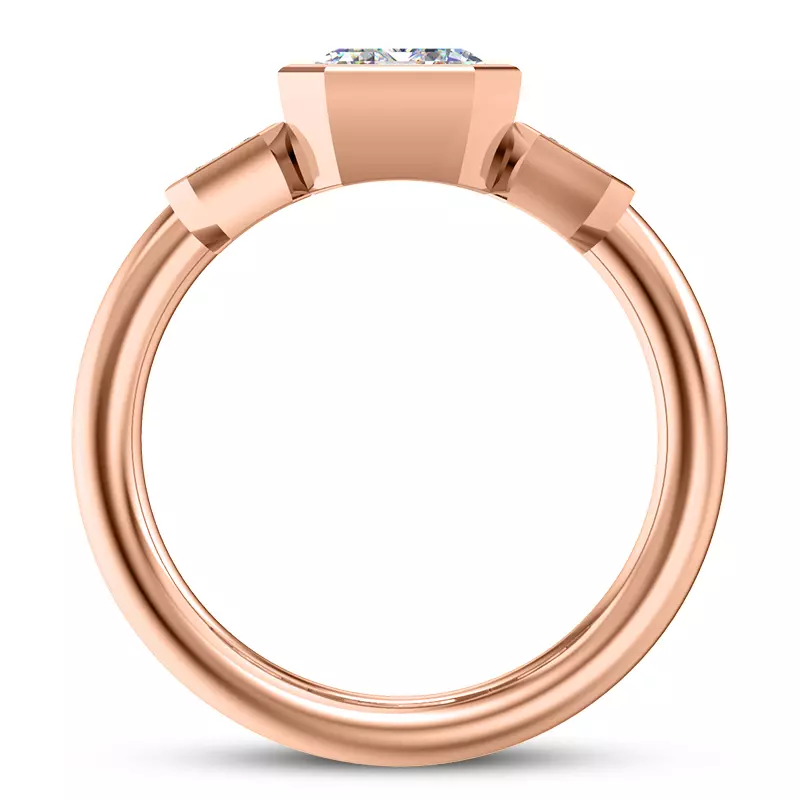 14K Rose Gold Ojo Diamond Engagement Ring