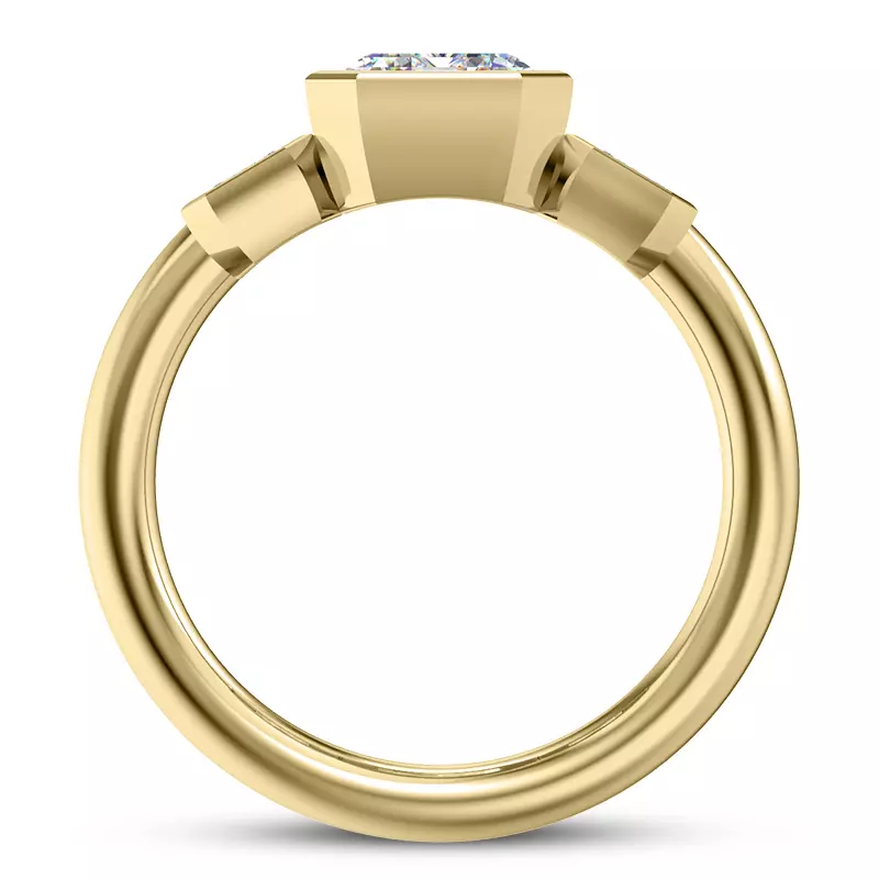 14K Yellow Gold Ojo Lab Engagement Ring