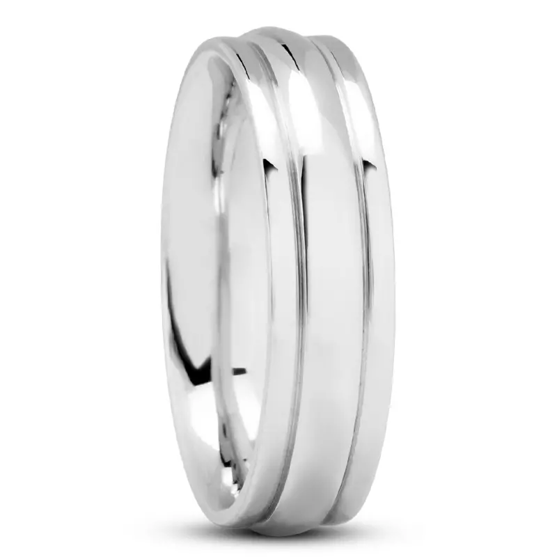 Platinum Edo Ridged Band (7mm)