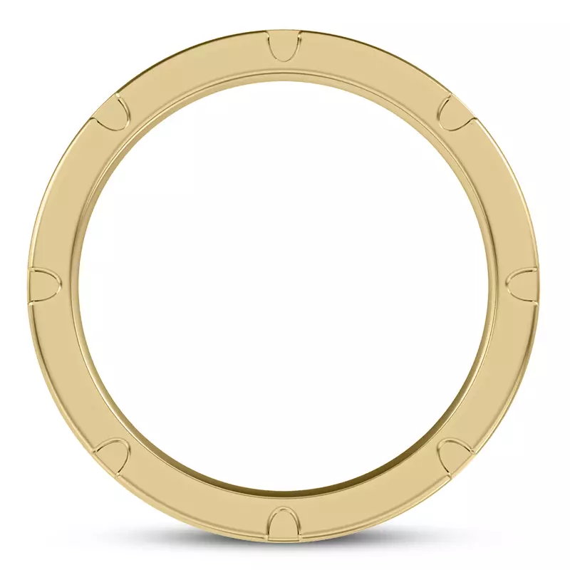 14K Yellow Gold Crater Eternity Wedding Band