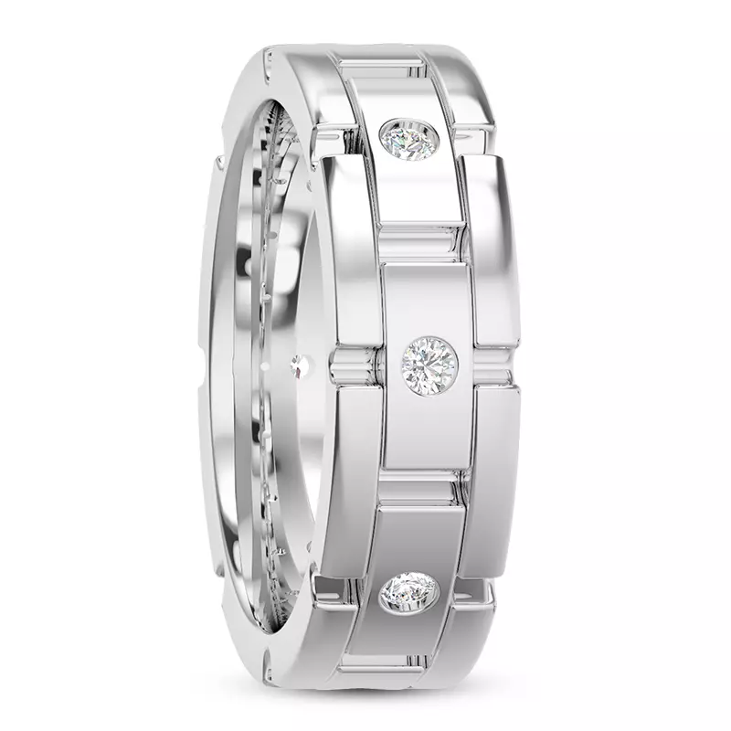 Platinum Crater Eternity Wedding Band
