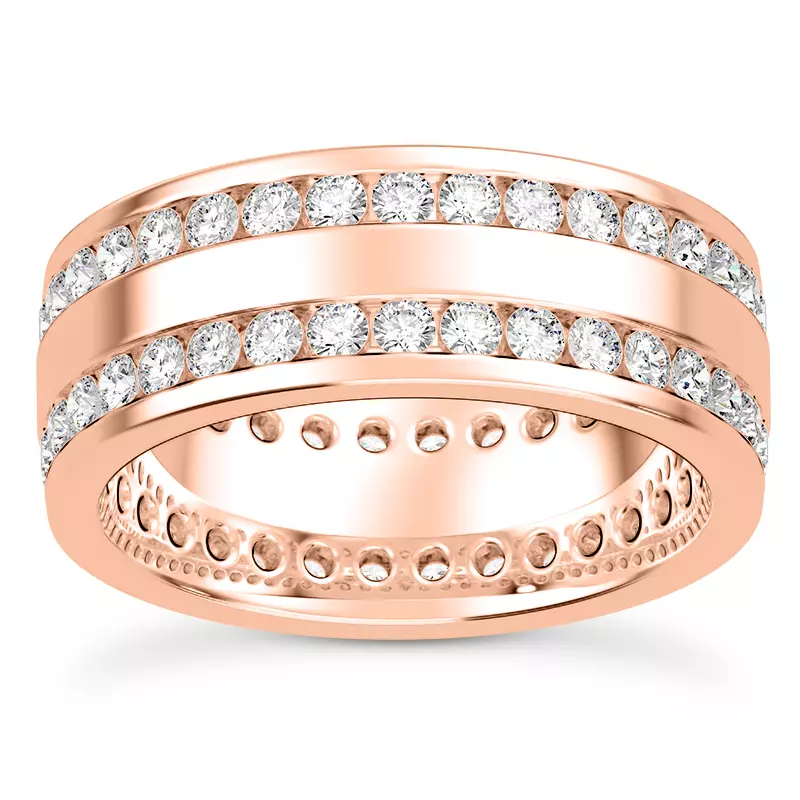 Double Row Lab Diamond Eternity Band (7mm)