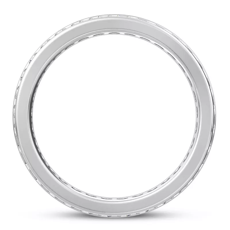 18K White Gold Double Row Lab Diamond Eternity Band (7mm)