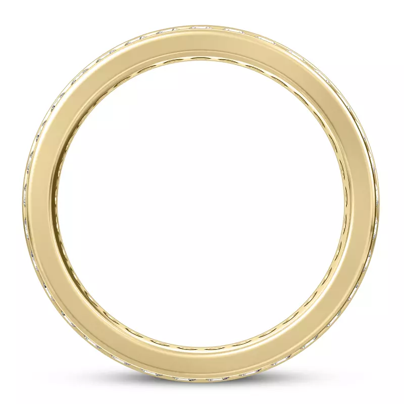 14K Yellow Gold Double Row Diamond Eternity Band (7mm)