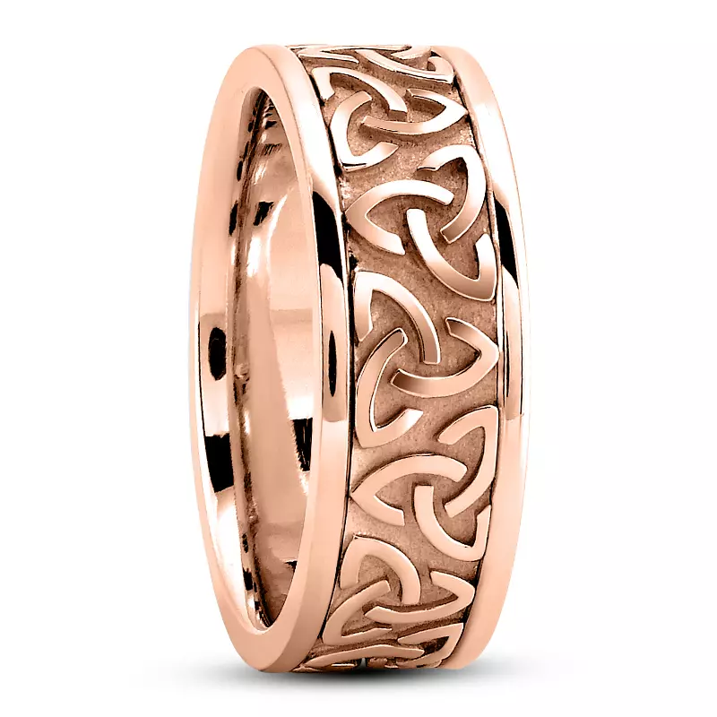 14K Rose Gold Celtic Trinity Knot Band (7mm)