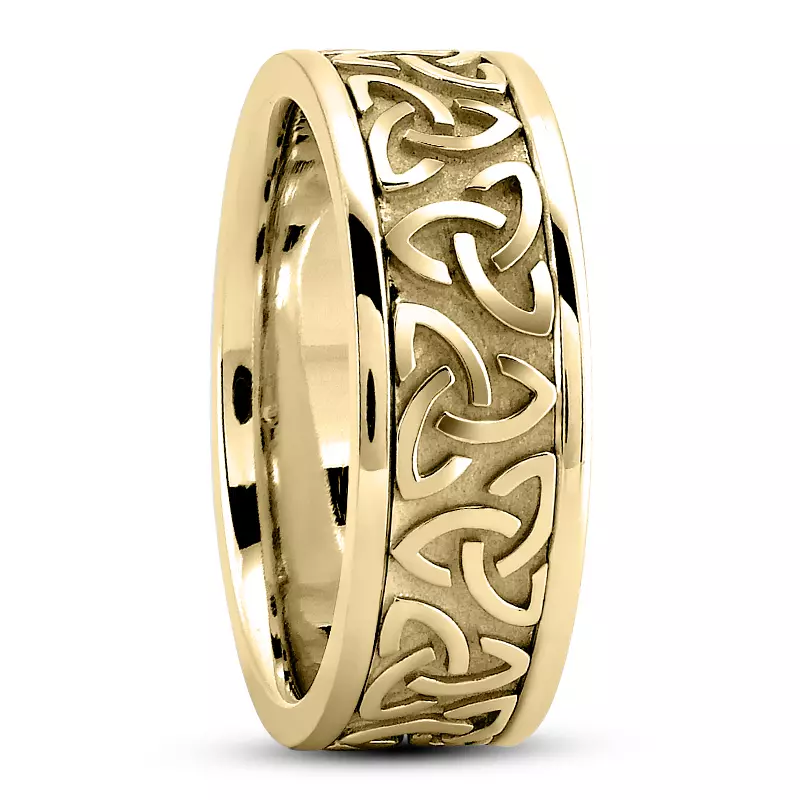 18K Yellow Gold Celtic Trinity Knot Band (7mm)