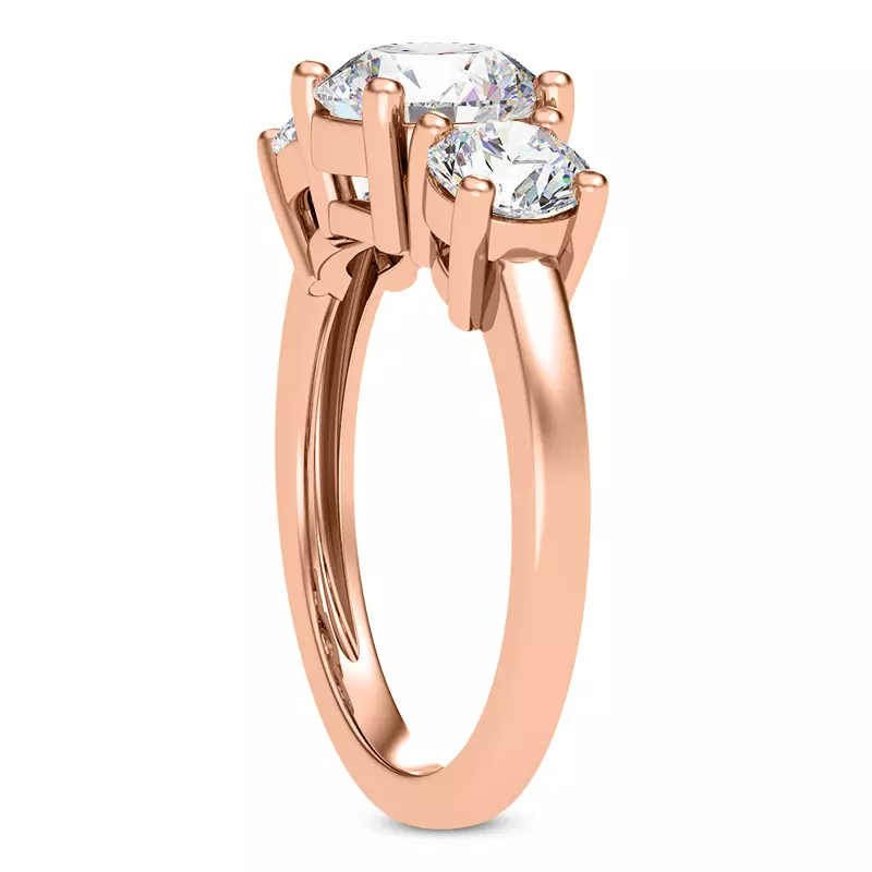14K Rose Gold Tre Three-Stone Lab Engagement Ring (1.00ct. tw.)