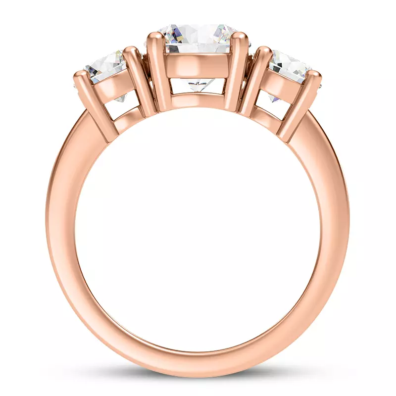 14K Rose Gold Tre Three-Stone Lab Engagement Ring (1.00ct. tw.)