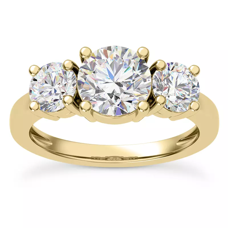 18K Yellow Gold Tre Three-Stone Lab Engagement Ring (1.00ct. tw.)