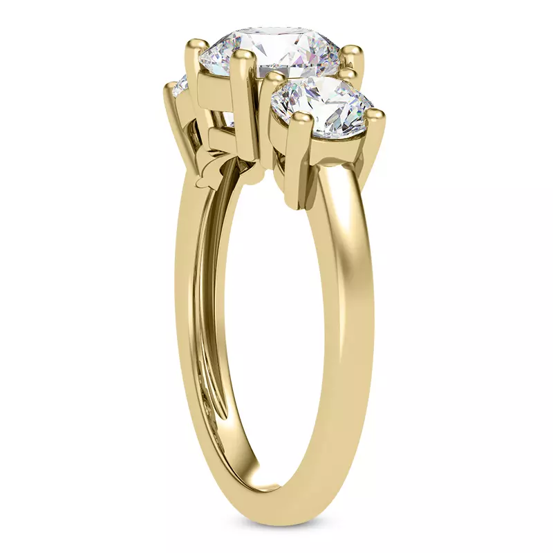 18K Yellow Gold Tre Three-Stone Lab Engagement Ring (1.00ct. tw.)