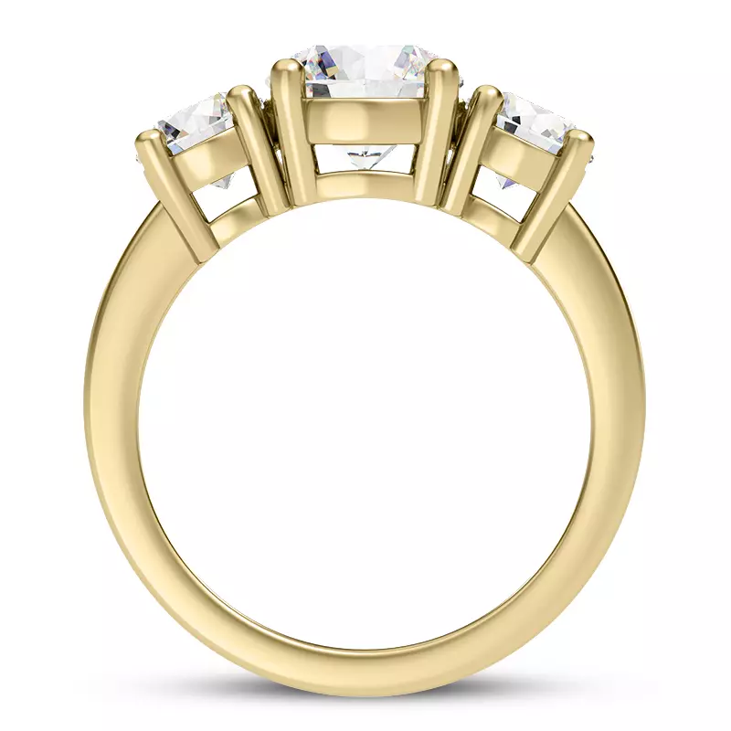 18K Yellow Gold Tre Three-Stone Lab Engagement Ring (1.00ct. tw.)