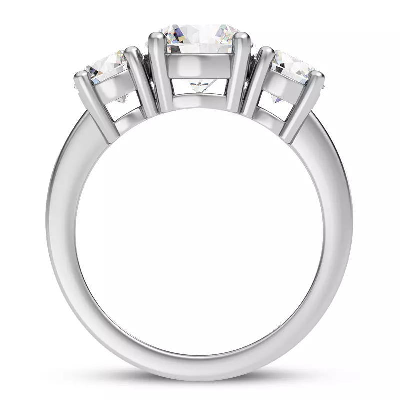 Platinum Tre Three-Stone Lab Engagement Ring (1.00ct. tw.)