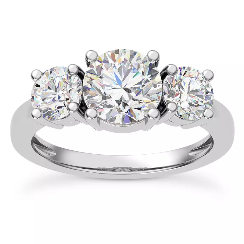 14K White Gold Tre Three-Stone Diamond Engagement Ring (1.00ct. tw.)