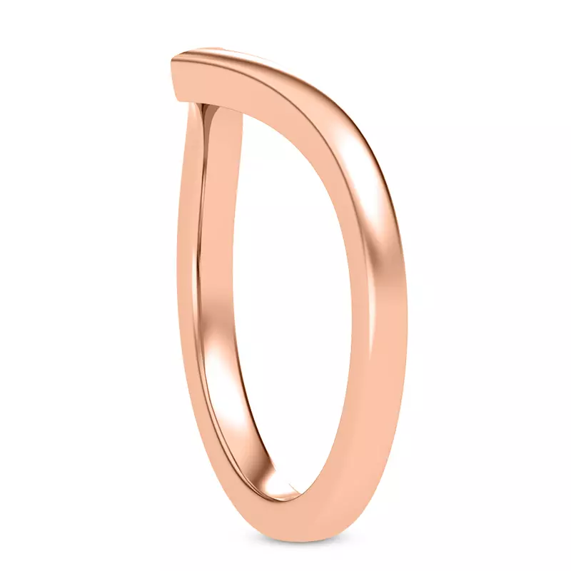 14K Rose Gold Tre Chevron Band