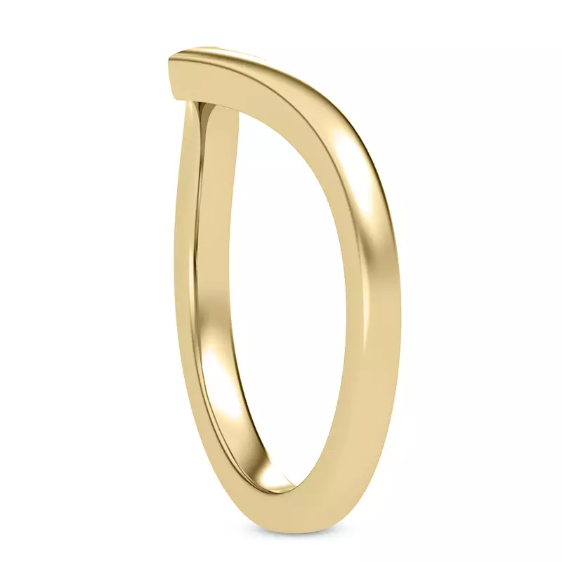 14K Yellow Gold Tre Chevron Band