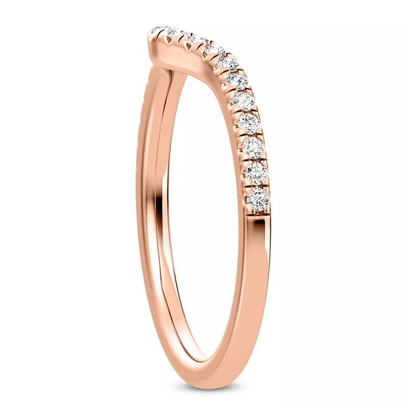 14K Rose Gold Maplewood Curved Pavé Band