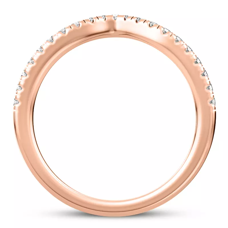 14K Rose Gold Maplewood Curved Pavé Band