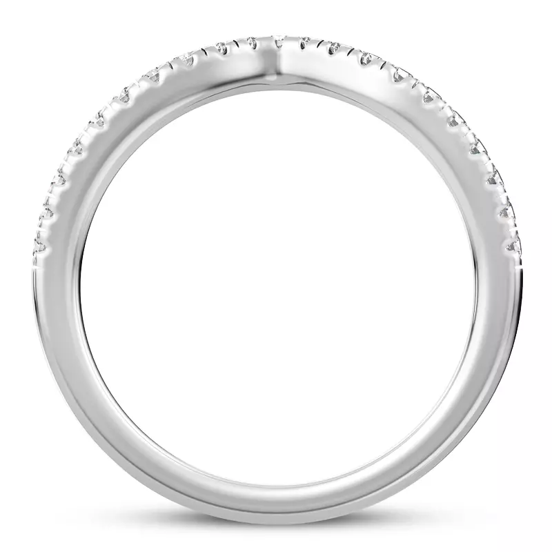 14K White Gold Maplewood Curved Pavé Band
