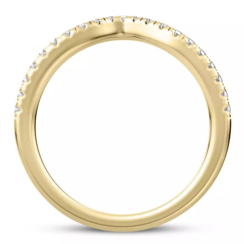 14K Yellow Gold Maplewood Curved Pavé Band