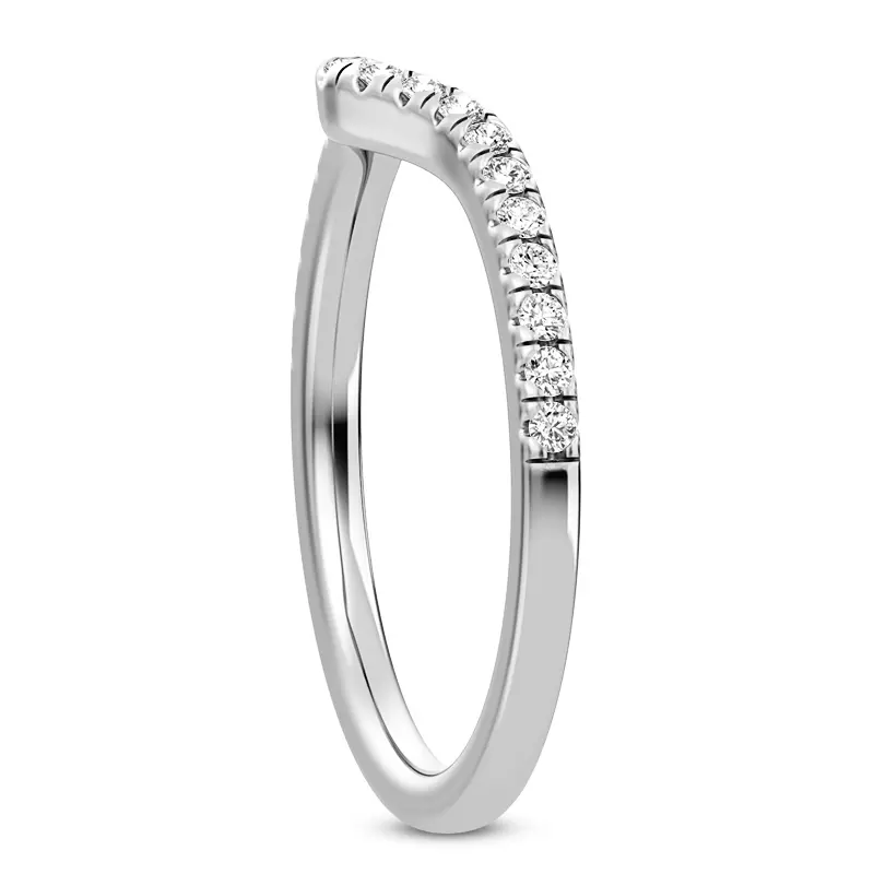 Platinum Maplewood Curved Pavé Band