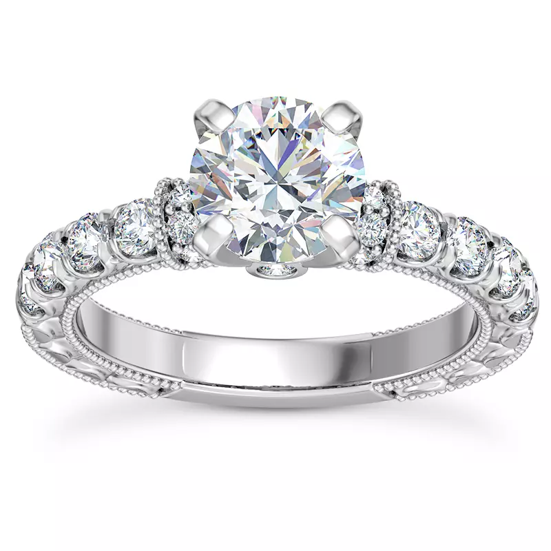 14K White Gold Abbe Diamond Engagement Ring