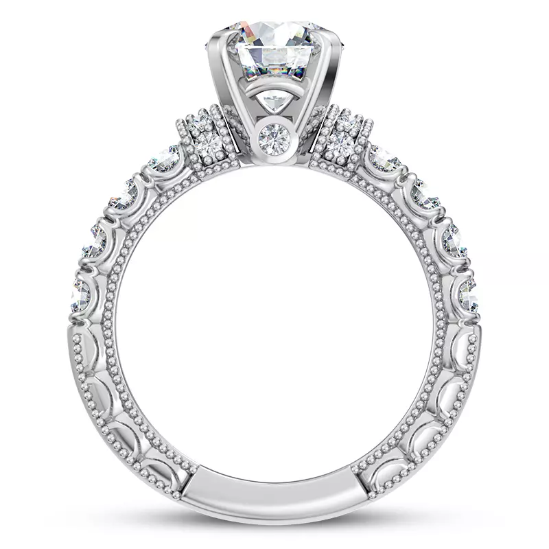 14K White Gold Abbe Diamond Engagement Ring