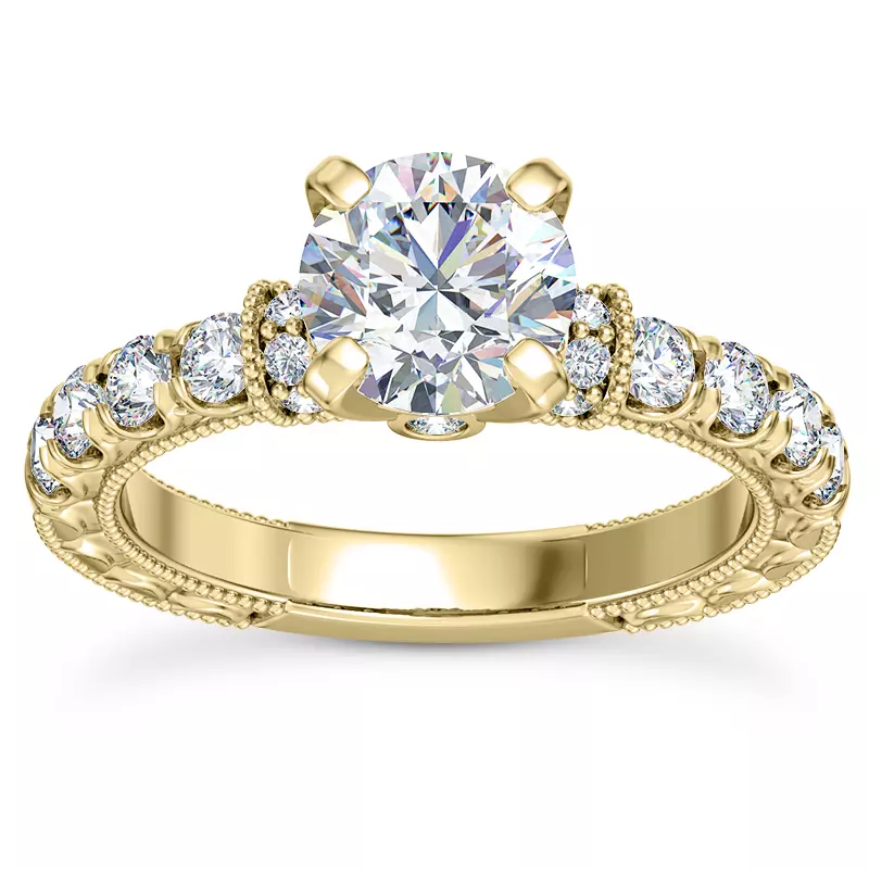 14K Yellow Gold Abbe Diamond Engagement Ring