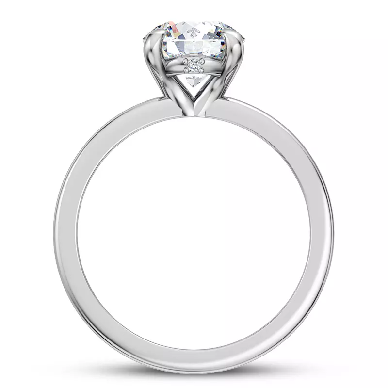 Platinum Solo Diamond Accent Solitaire Engagement Ring