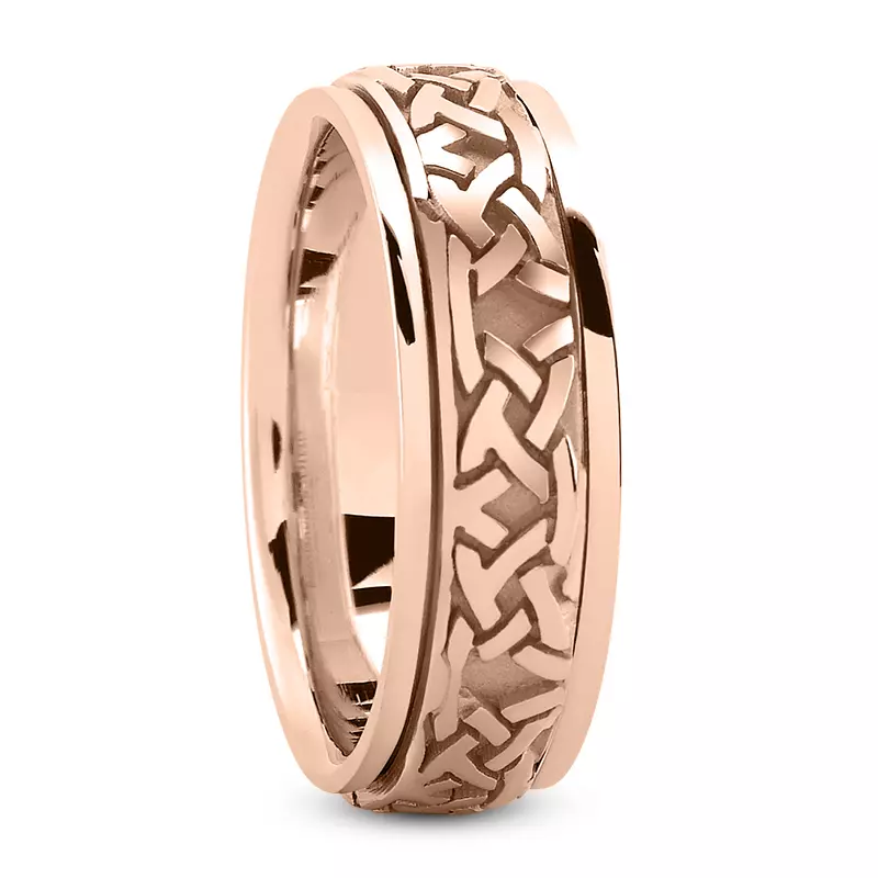 14K Rose Gold Contemporary Sailor Celtic Knot Band (7mm)