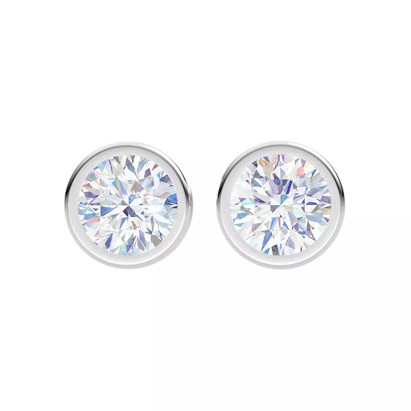 14K White Gold Lumina Classic Bezel Earrings