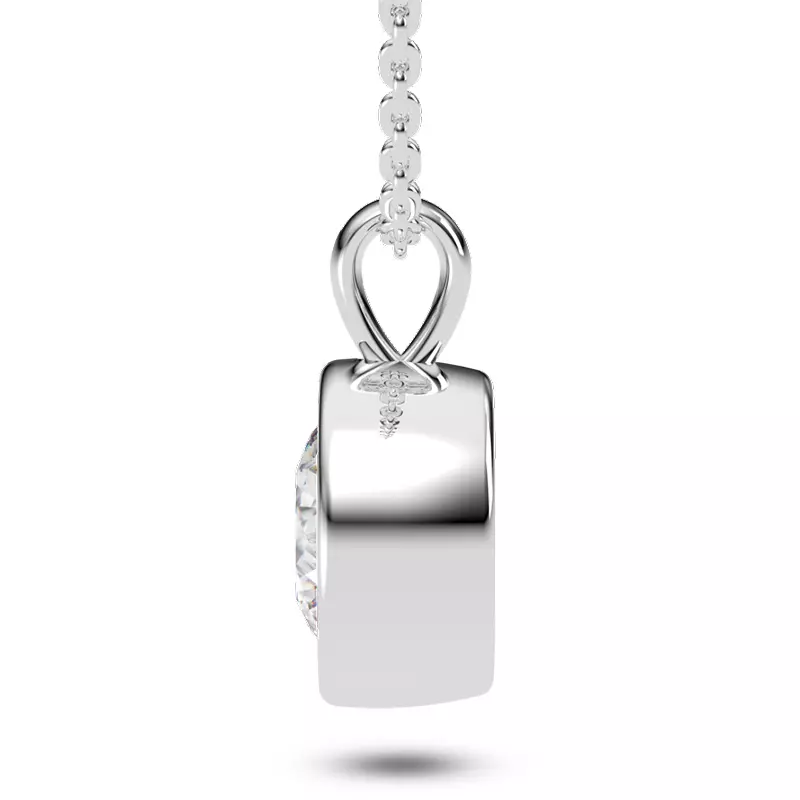 AFFY Cute Owl Heart Shape Charm Pendant - 14k White Gold Over Sterling Silver With Blue Topaz - View #10