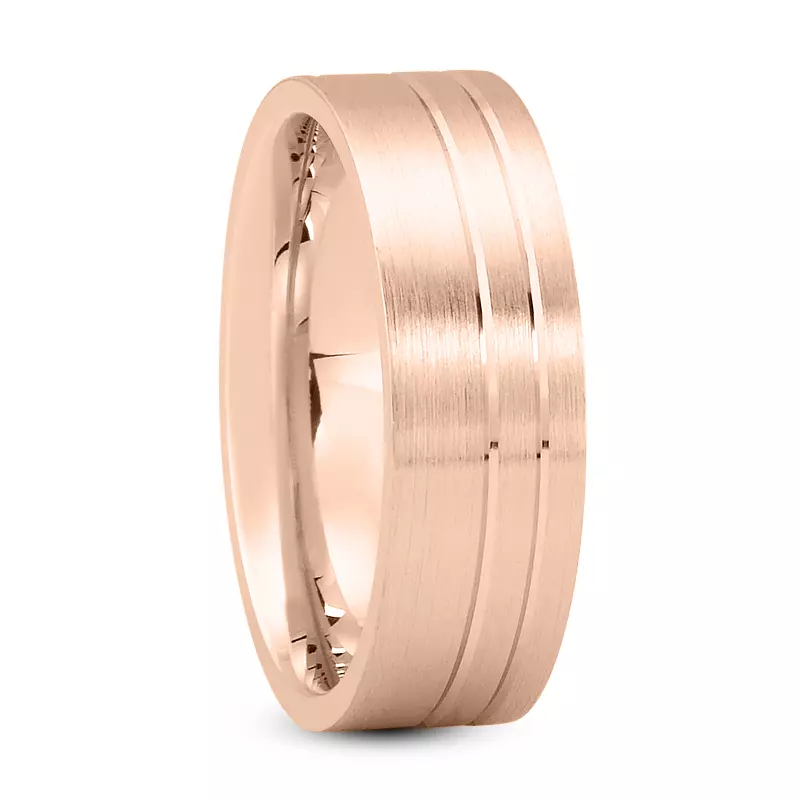 14K Rose Gold Ike Diamond Carved band (7mm)