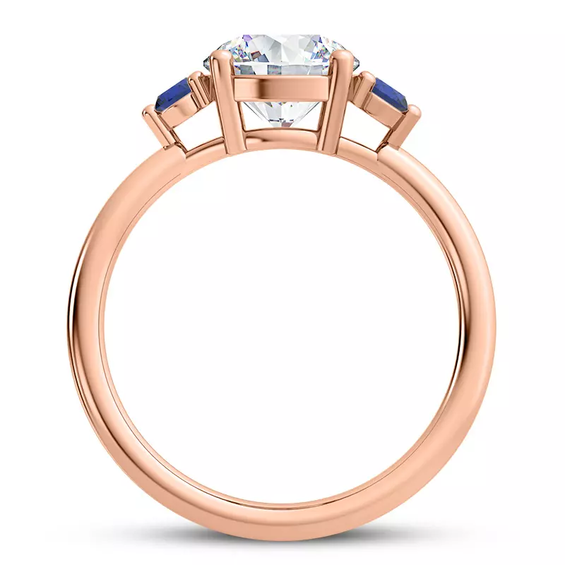 14K Rose Gold Mavrica Sapphire Three-Stone Engagement Ring