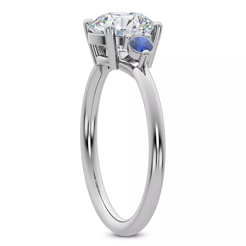 Platinum Mavrica Sapphire Three-Stone Engagement Ring