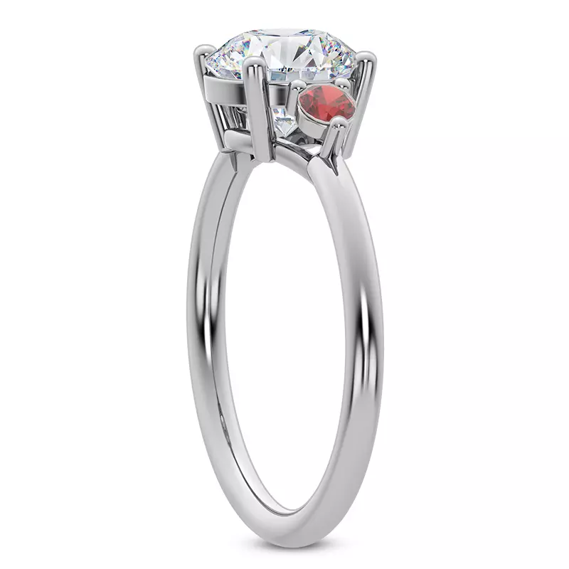 Platinum Mavrica Ruby Three-Stone Engagement Ring