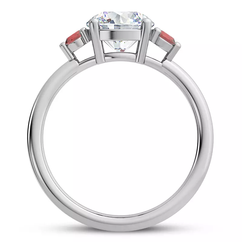 Platinum Mavrica Ruby Three-Stone Engagement Ring