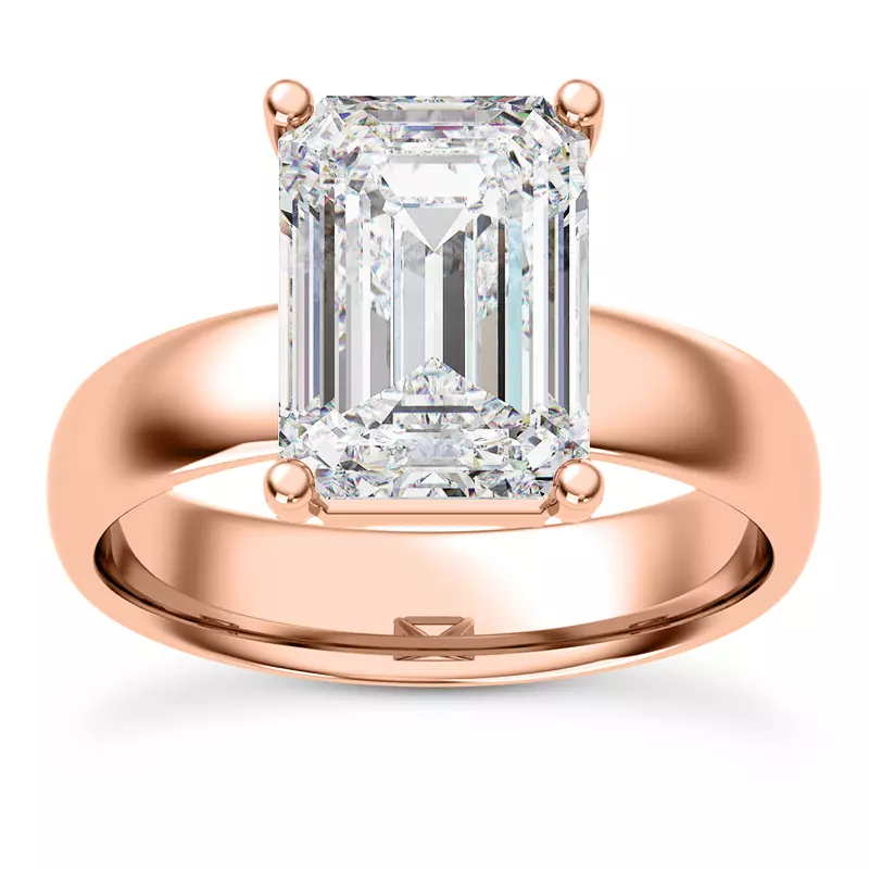 14K Rose Gold Monaco Wide Solitaire (4MM)