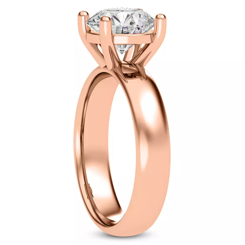 14K Rose Gold Monaco Wide Solitaire (4MM)
