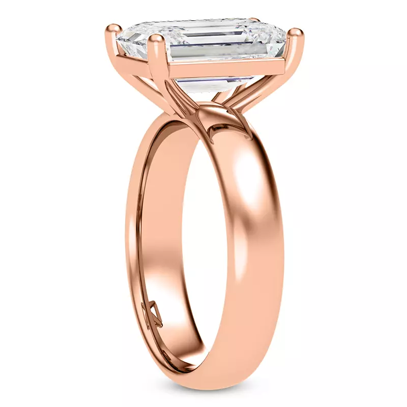 14K Rose Gold Monaco Wide Solitaire (4MM)