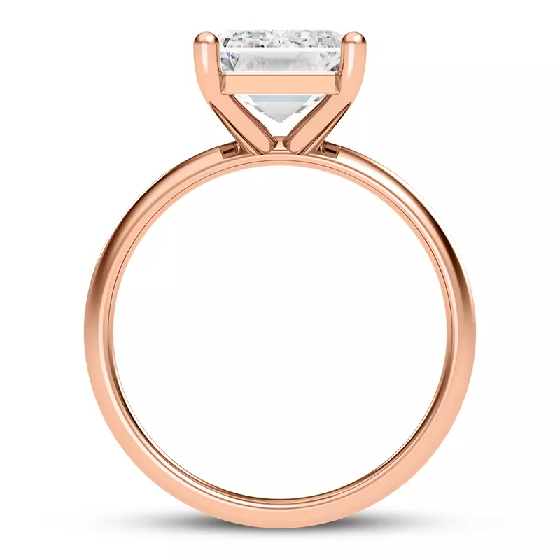 14K Rose Gold Monaco Wide Solitaire (4MM)