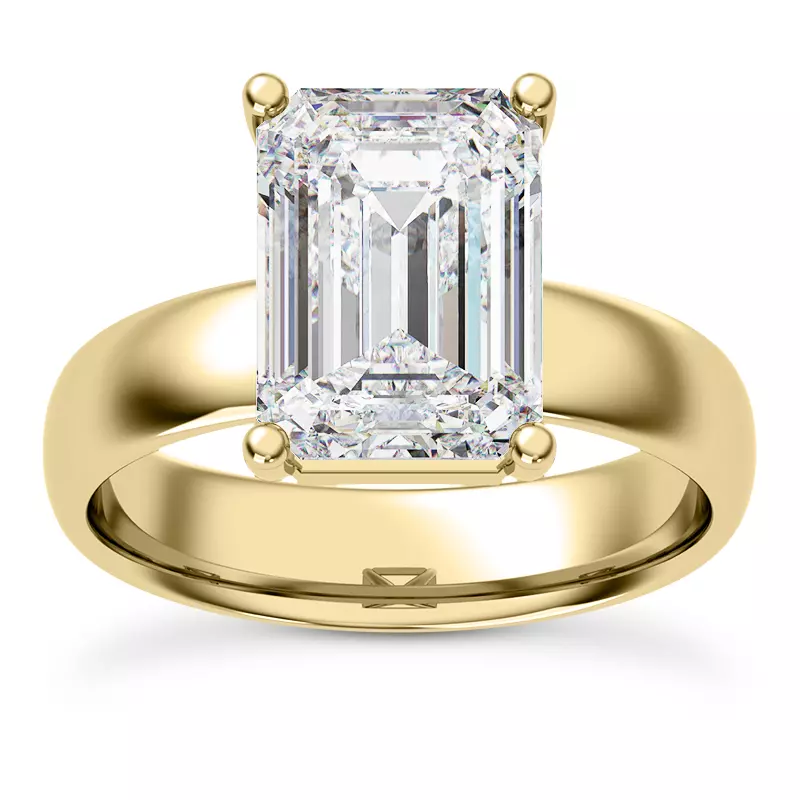 14K Yellow Gold Monaco Wide Solitaire (4MM)