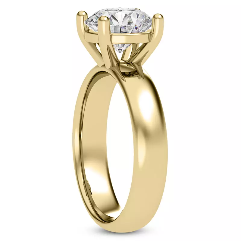 14K Yellow Gold Monaco Wide Solitaire (4MM)
