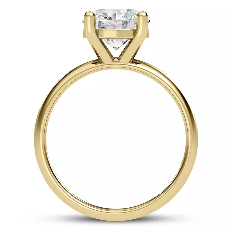 14K Yellow Gold Monaco Wide Solitaire (4MM)