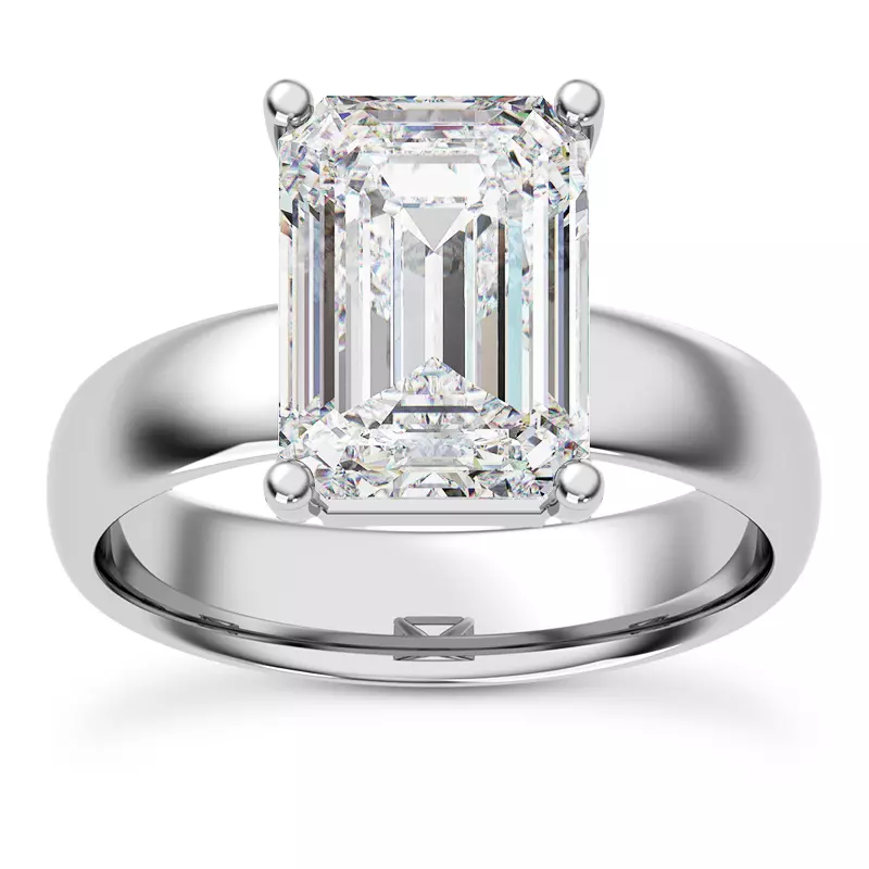 Platinum Monaco Wide Solitaire (4MM)
