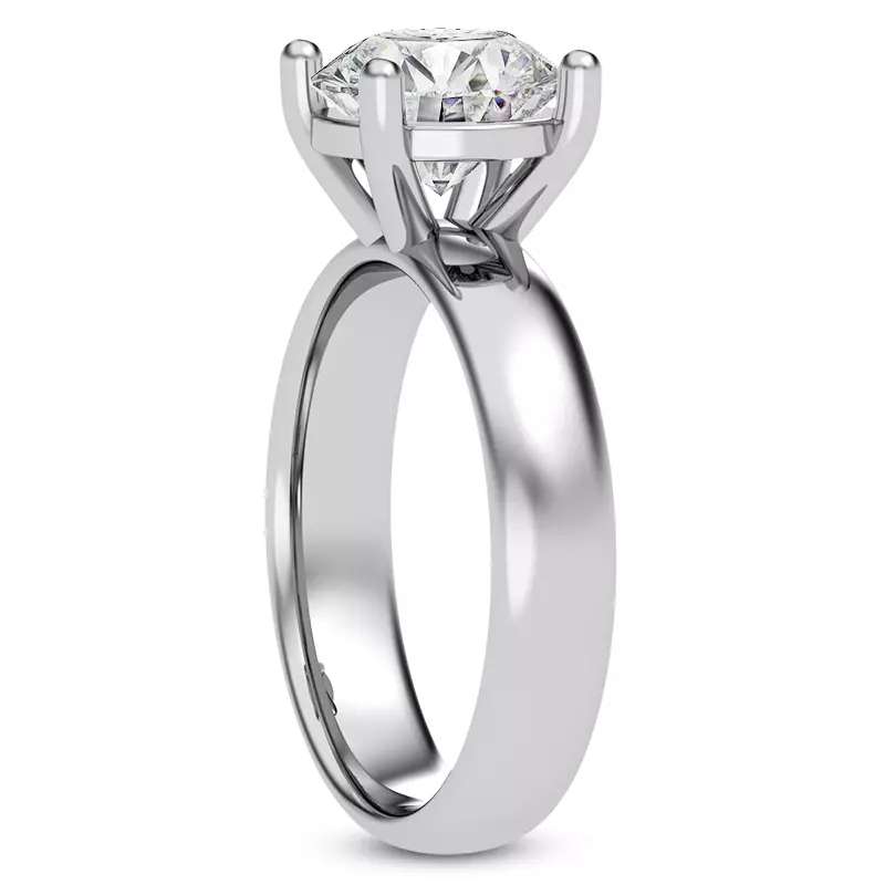 Platinum Monaco Wide Solitaire (4MM)