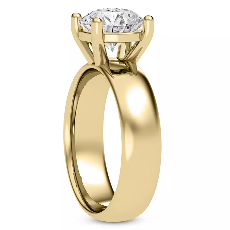 14K Yellow Gold Monaco Wide Solitaire (5MM)
