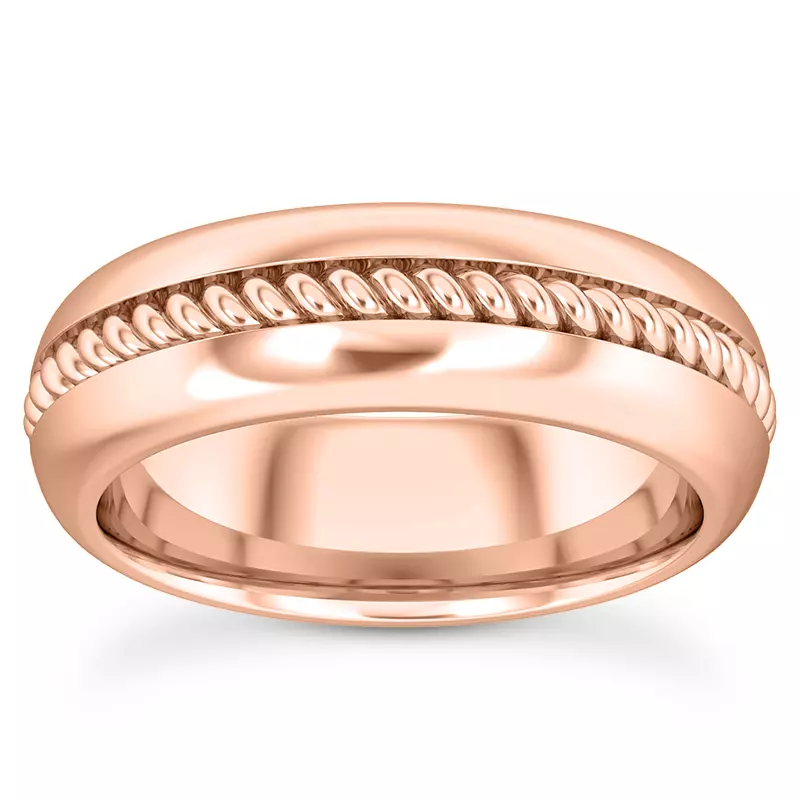14K Rose Gold Lyra Men's Wedding Band