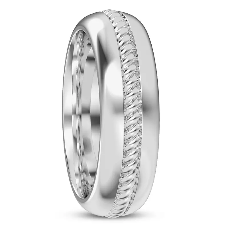 14K White Gold Lyra Men's Wedding Band