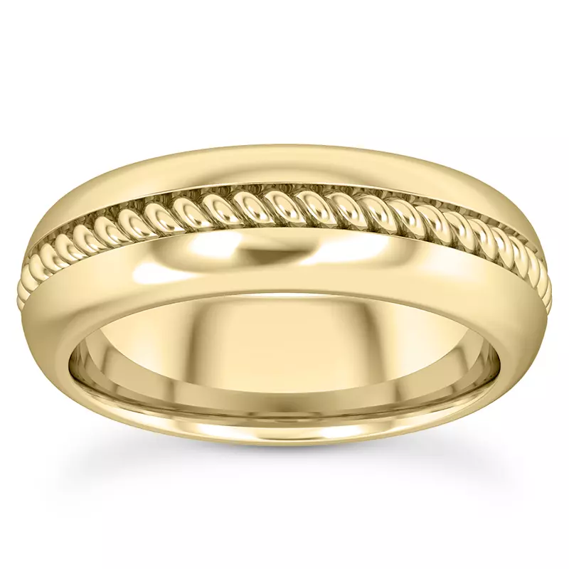 18K Yellow Gold Lyra Men's Wedding Band