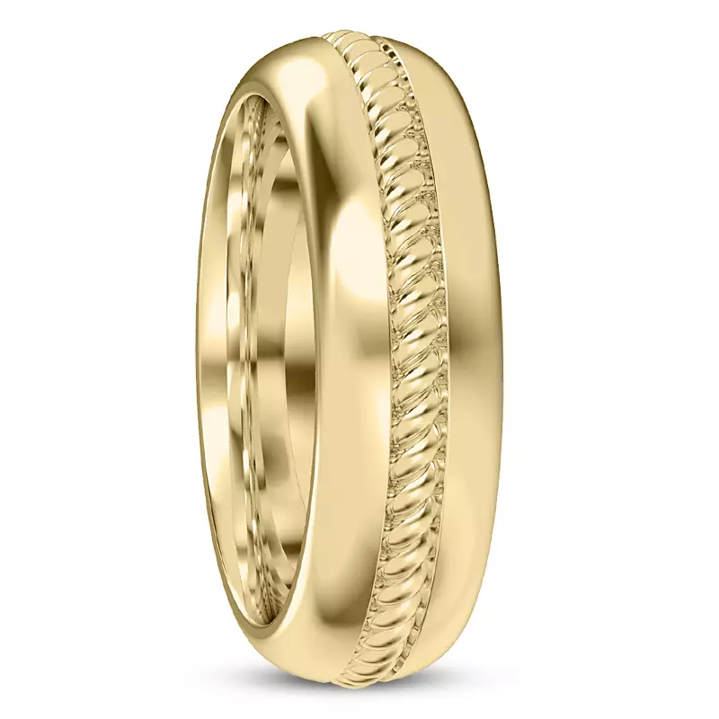 18K Yellow Gold Lyra Men's Wedding Band